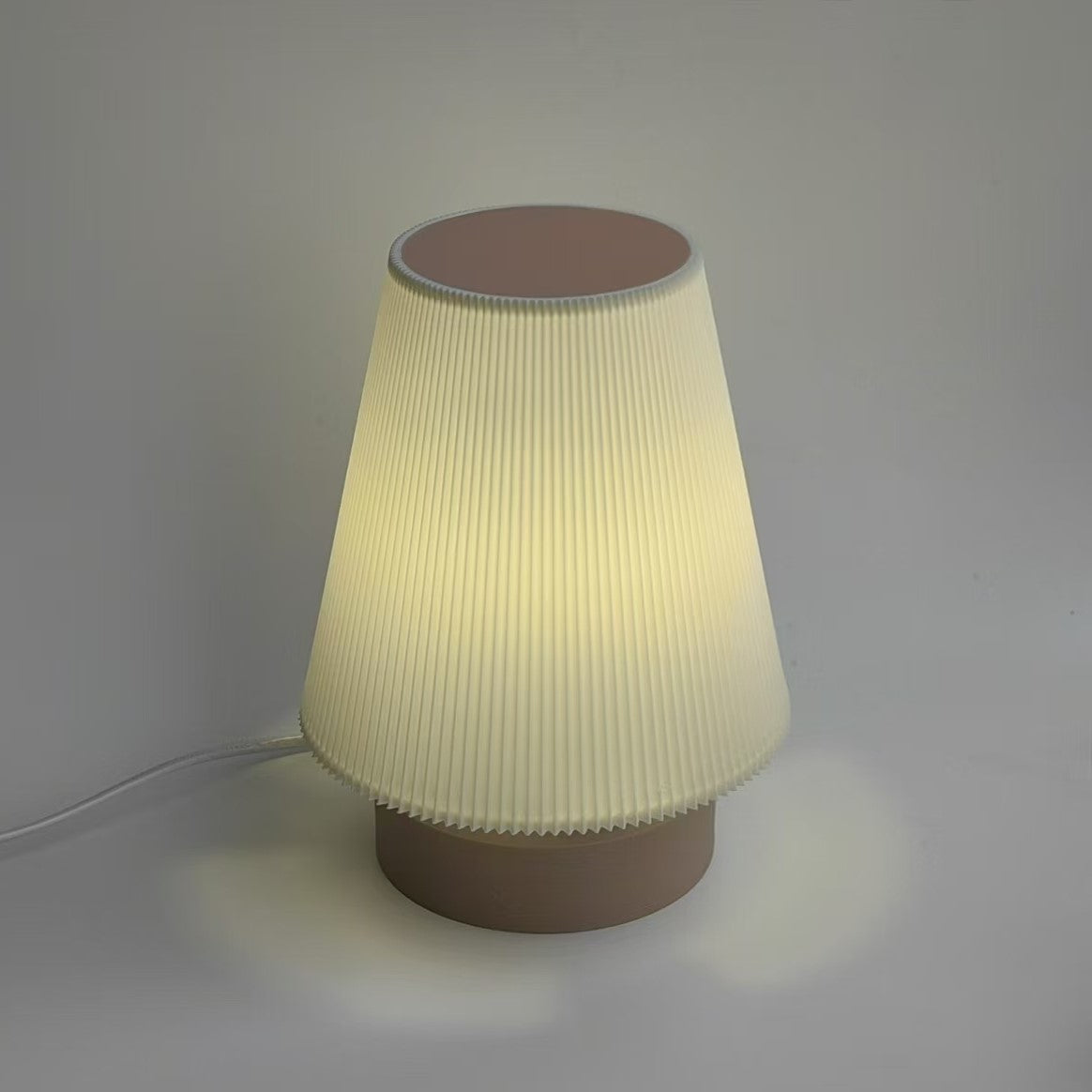 Eco-Friendly 3D Printed Nightstand Lamp - PLA Bioplastic, LED Bulb Included, Perfect for Bedside or Desk - Amber Wavy Lamp - retro lamp