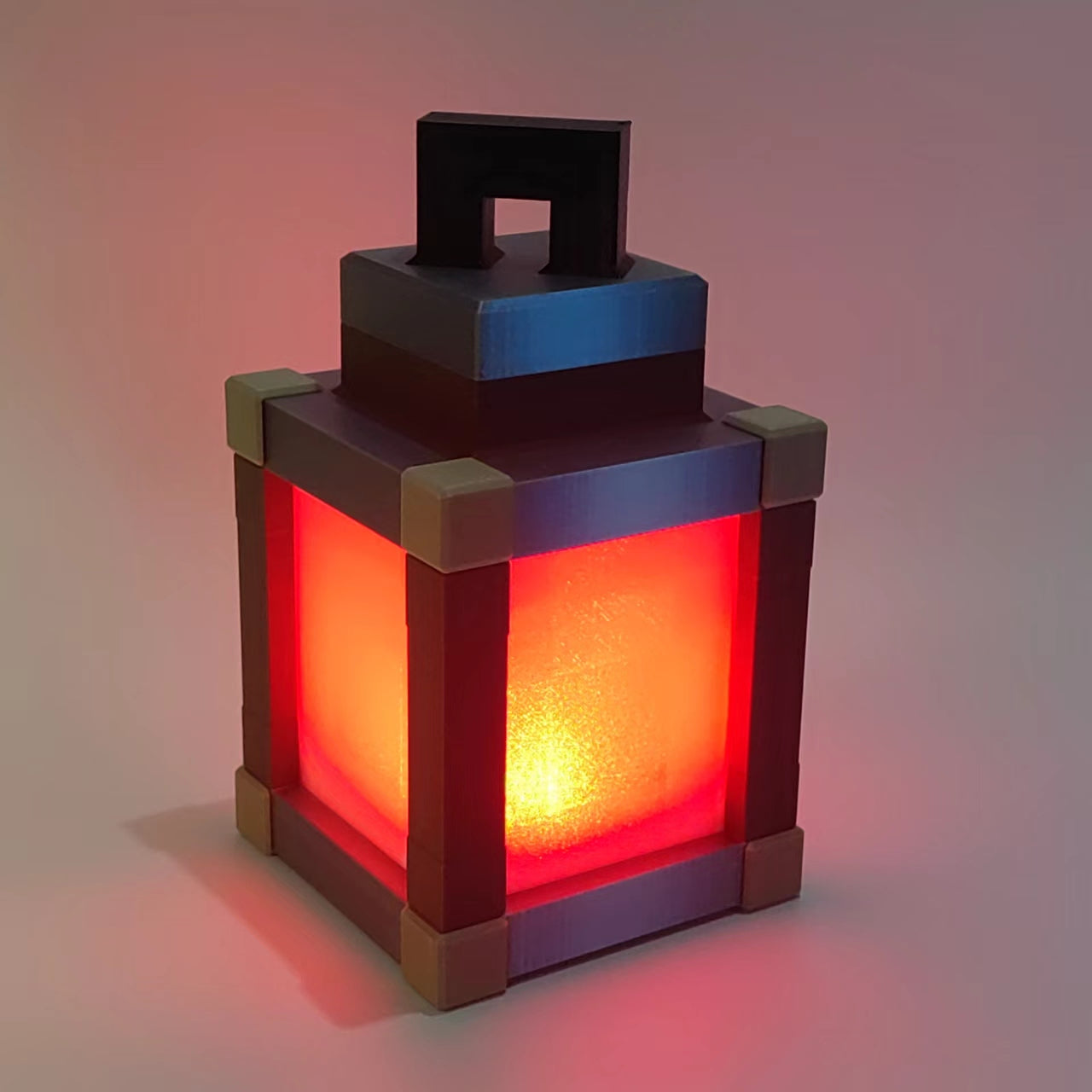 Minecraft Lantern Pixelated Night Light Lantern Chargeable & Bigger - Night Lamp Birthday Gift - Kids Bedroom Decoration - Gamer Room Decor