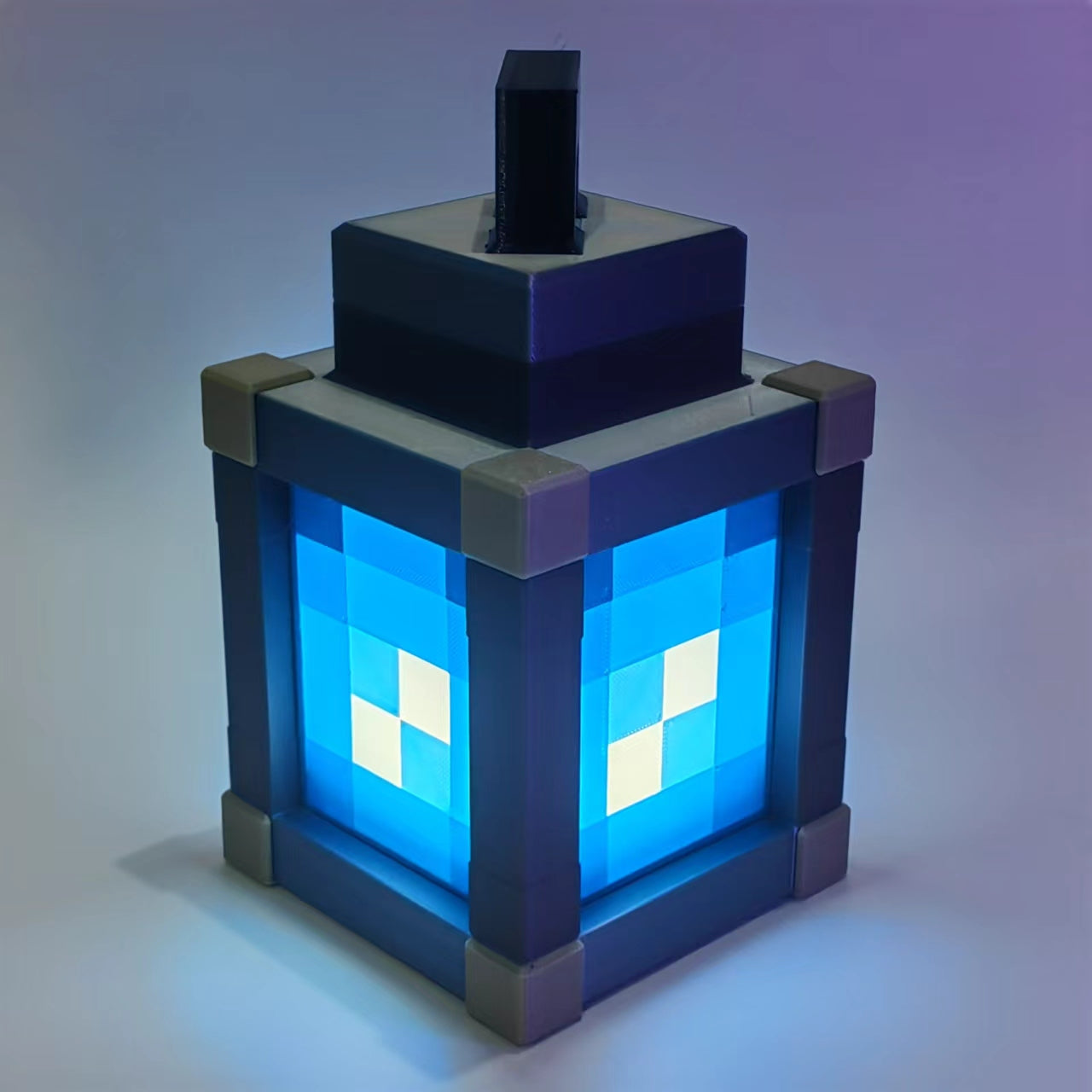 Minecraft Lantern Pixelated Night Light Lantern Chargeable & Bigger - Night Lamp Birthday Gift - Kids Bedroom Decoration - Gamer Room Decor