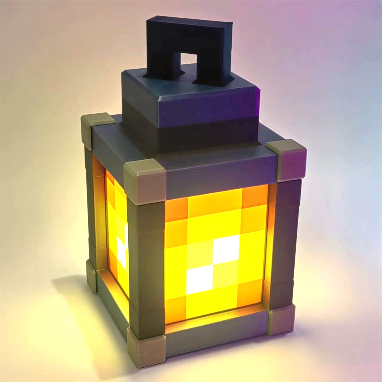 Minecraft Lantern Pixelated Night Light Lantern Chargeable & Bigger - Night Lamp Birthday Gift - Kids Bedroom Decoration - Gamer Room Decor