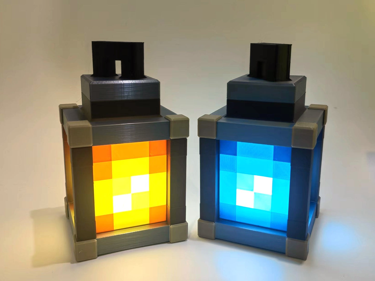 Minecraft Lantern Pixelated Night Light Lantern Chargeable & Bigger - Night Lamp Birthday Gift - Kids Bedroom Decoration - Gamer Room Decor