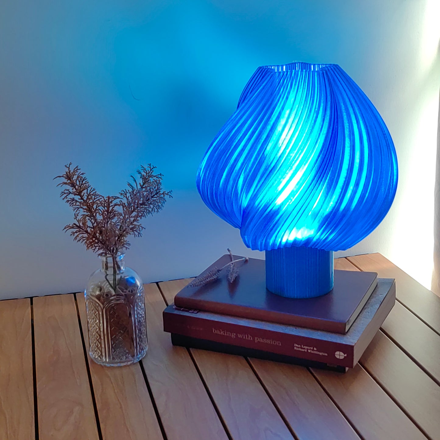Soft Serve Lamp Portable,SOFT SERVE LAMP, wavy lamp, ice cream lamp, home decor,table lamp,lamp,clear blue
