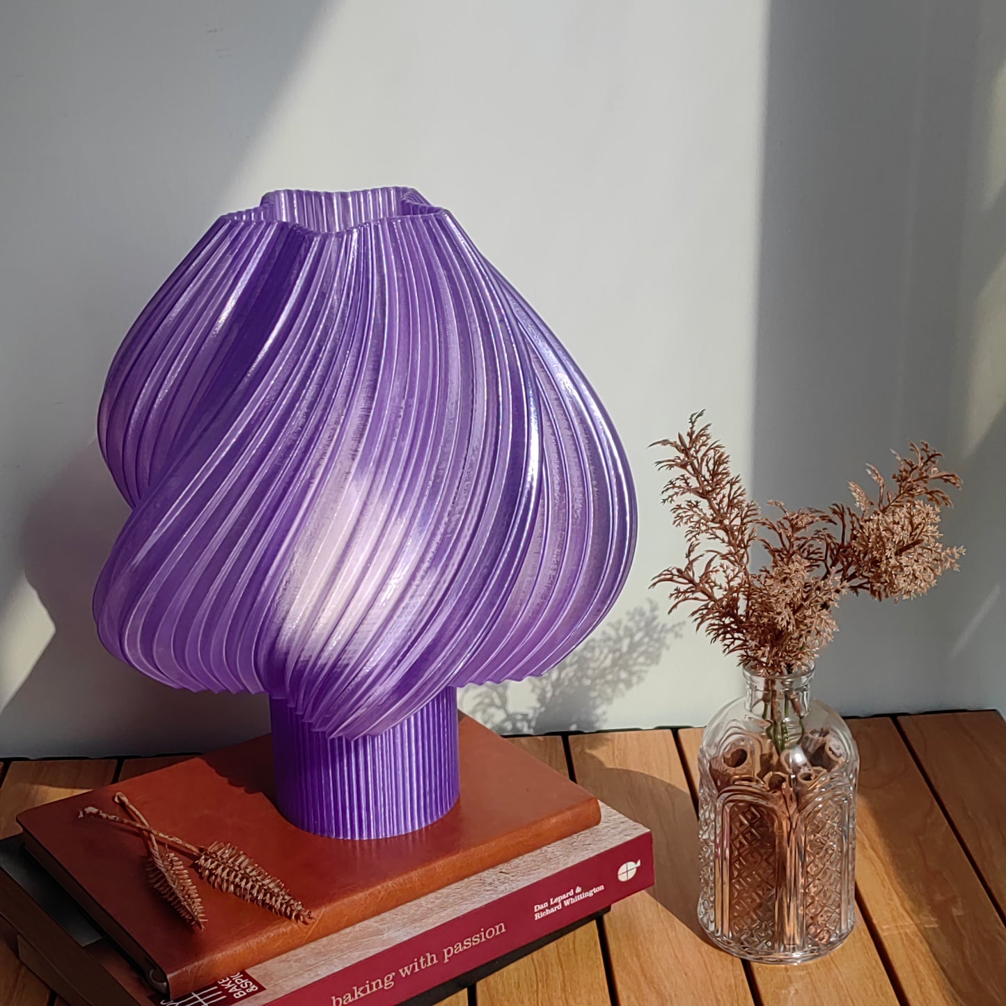 Soft Serve Lamp Portable,SOFT SERVE LAMP, wavy lamp, ice cream lamp, home decor,table lamp,lamp,purple