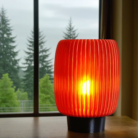 Lantern Memory | Table lamp AMBER, retro minimal 3D printed bedside lamps