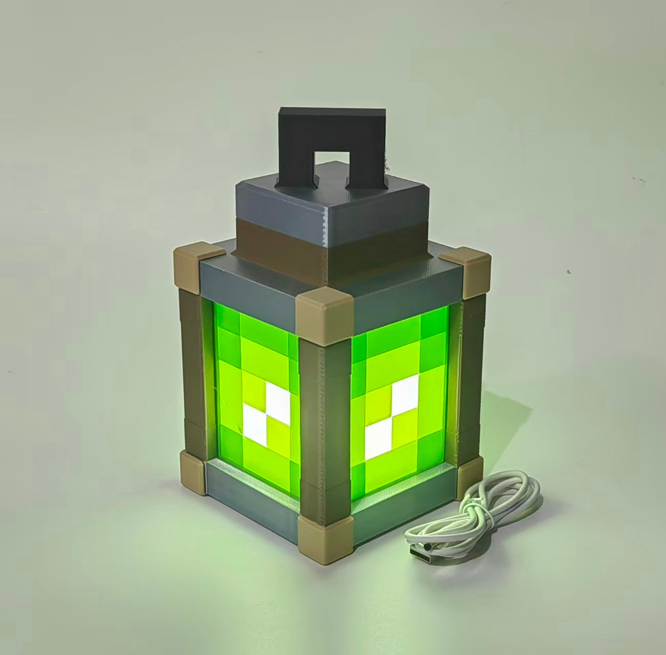 Minecraft Lantern Pixelated Night Light Lantern Chargeable & Bigger - Night Lamp Birthday Gift - Kids Bedroom Decoration - Gamer Room Decor