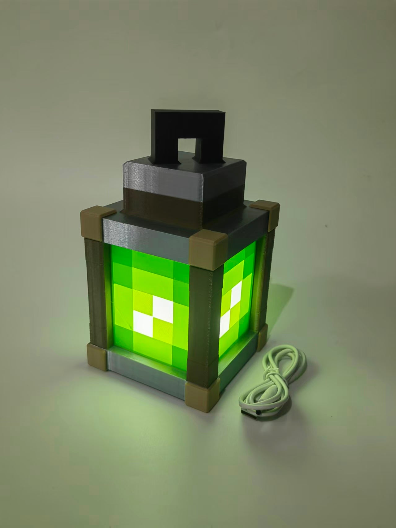 Minecraft Lantern Pixelated Night Light Lantern Chargeable & Bigger - Night Lamp Birthday Gift - Kids Bedroom Decoration - Gamer Room Decor