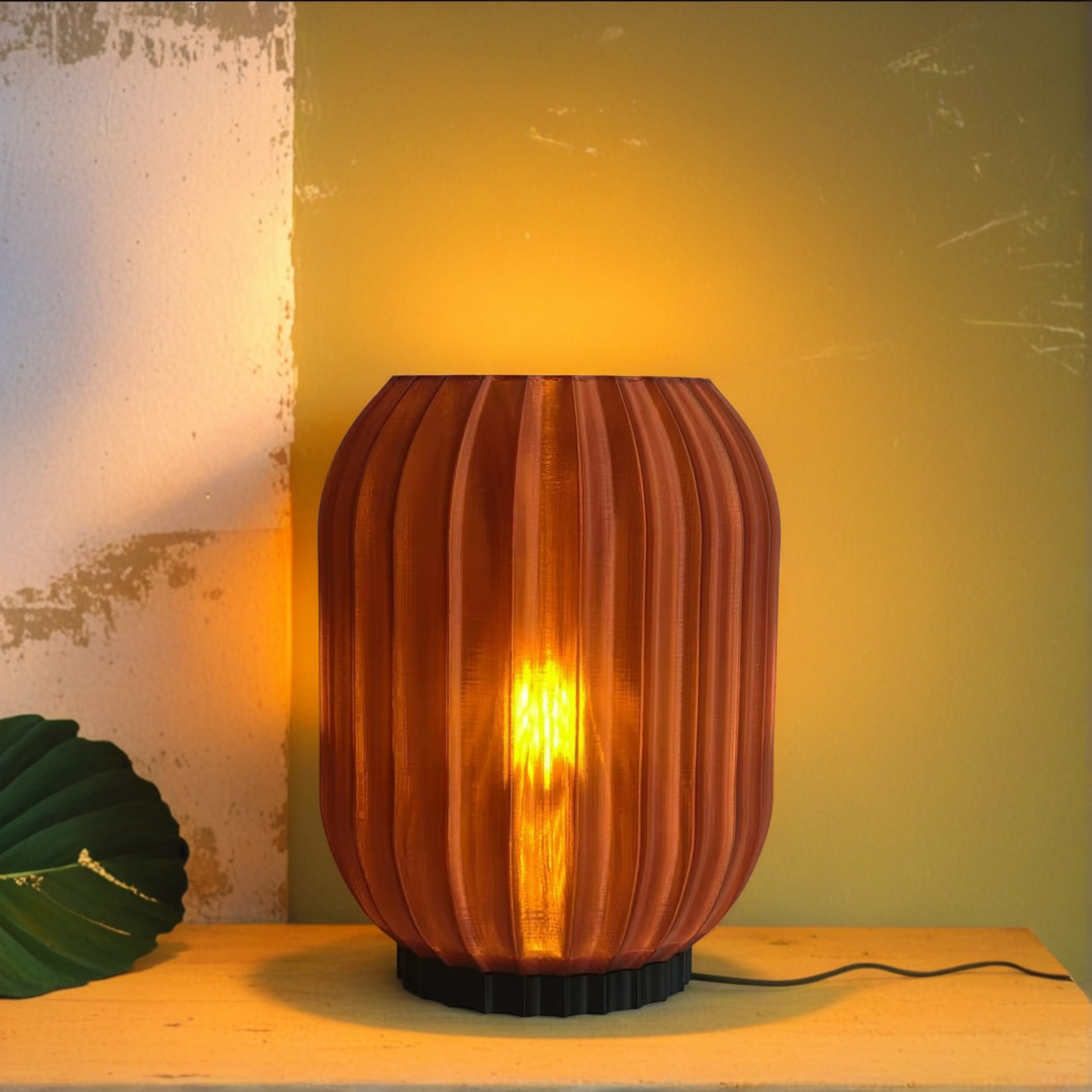 Lantern Essence Lamp: Japandi Table Lamp 3D-Printed Table Lamp