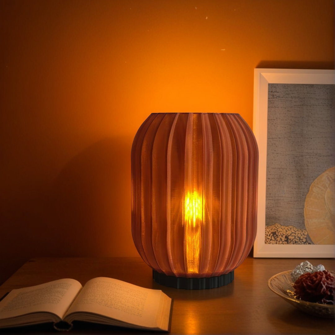 Lantern Essence Lamp: Japandi Table Lamp 3D-Printed Table Lamp