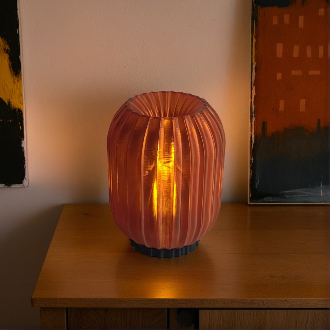Lantern Essence Lamp: Japandi Table Lamp 3D-Printed Table Lamp