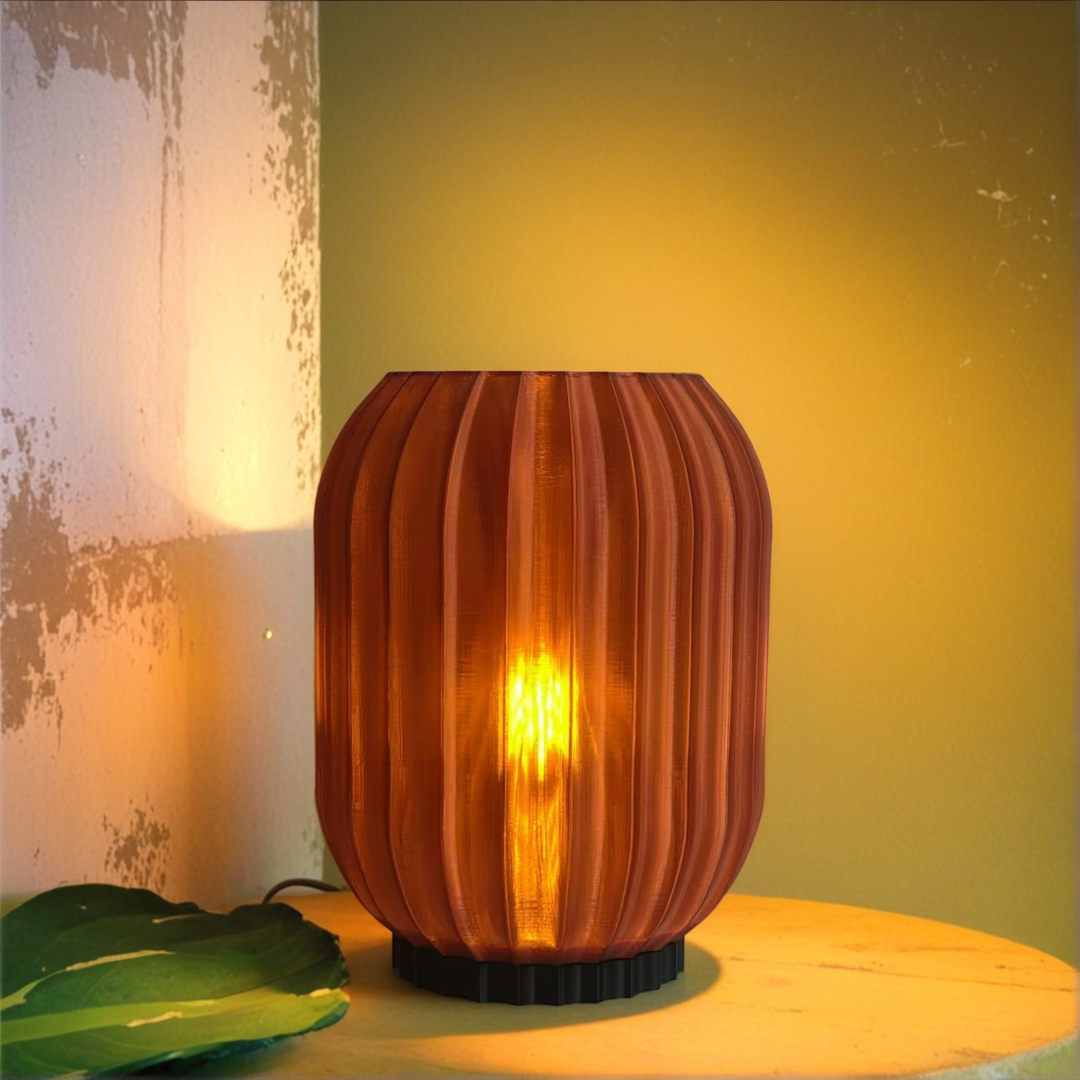 Lantern Essence Lamp: Japandi Table Lamp 3D-Printed Table Lamp
