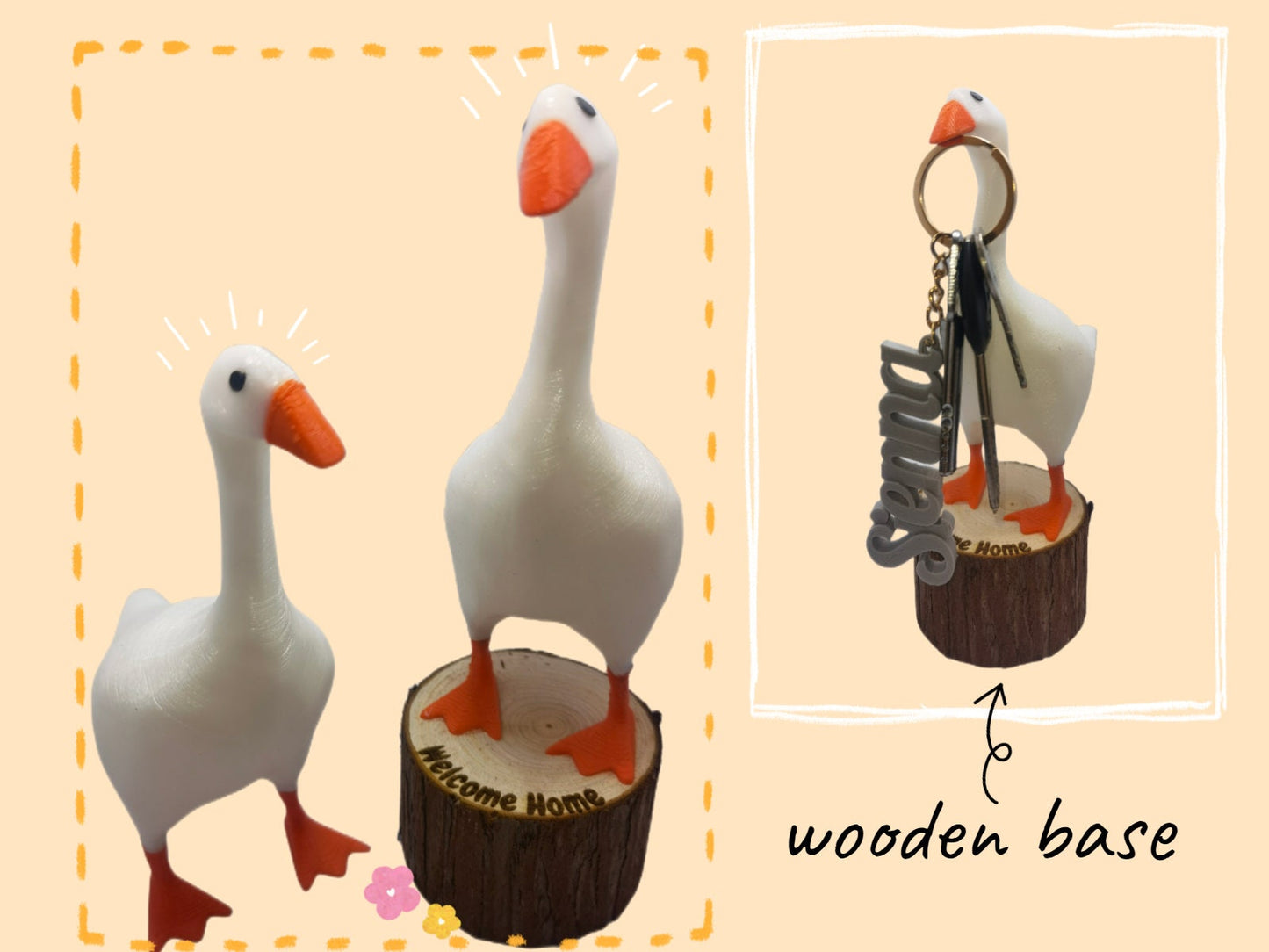 Untitled Goose Key Holder Magnetic Holder With Base | Housewarming Gift (3D Printed)