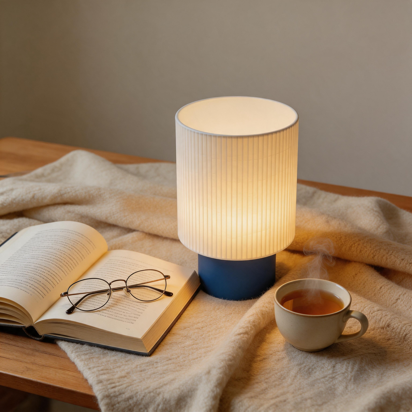 Lampada da tavolo moderna con effetto luce a gradiente e colori della base personalizzabili con lampadina