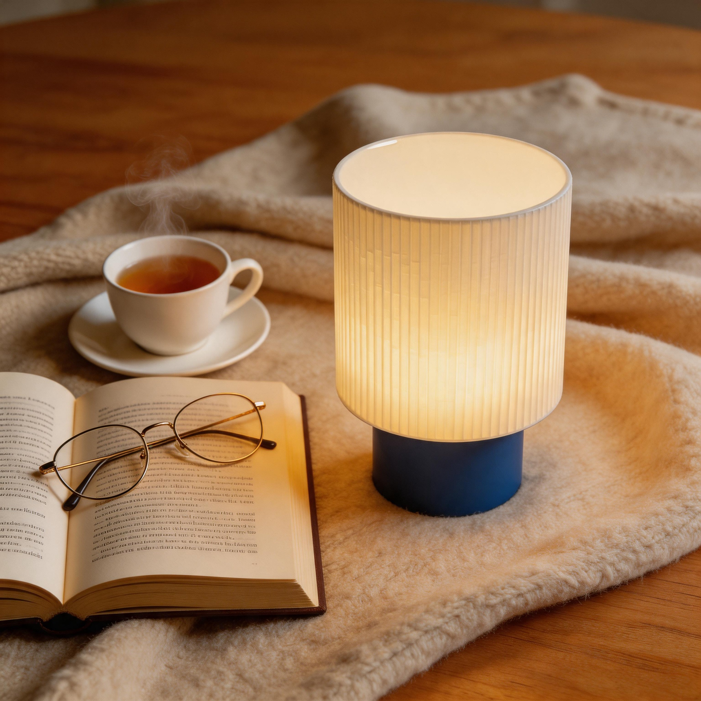 Lampada da tavolo moderna con effetto luce a gradiente e colori della base personalizzabili con lampadina