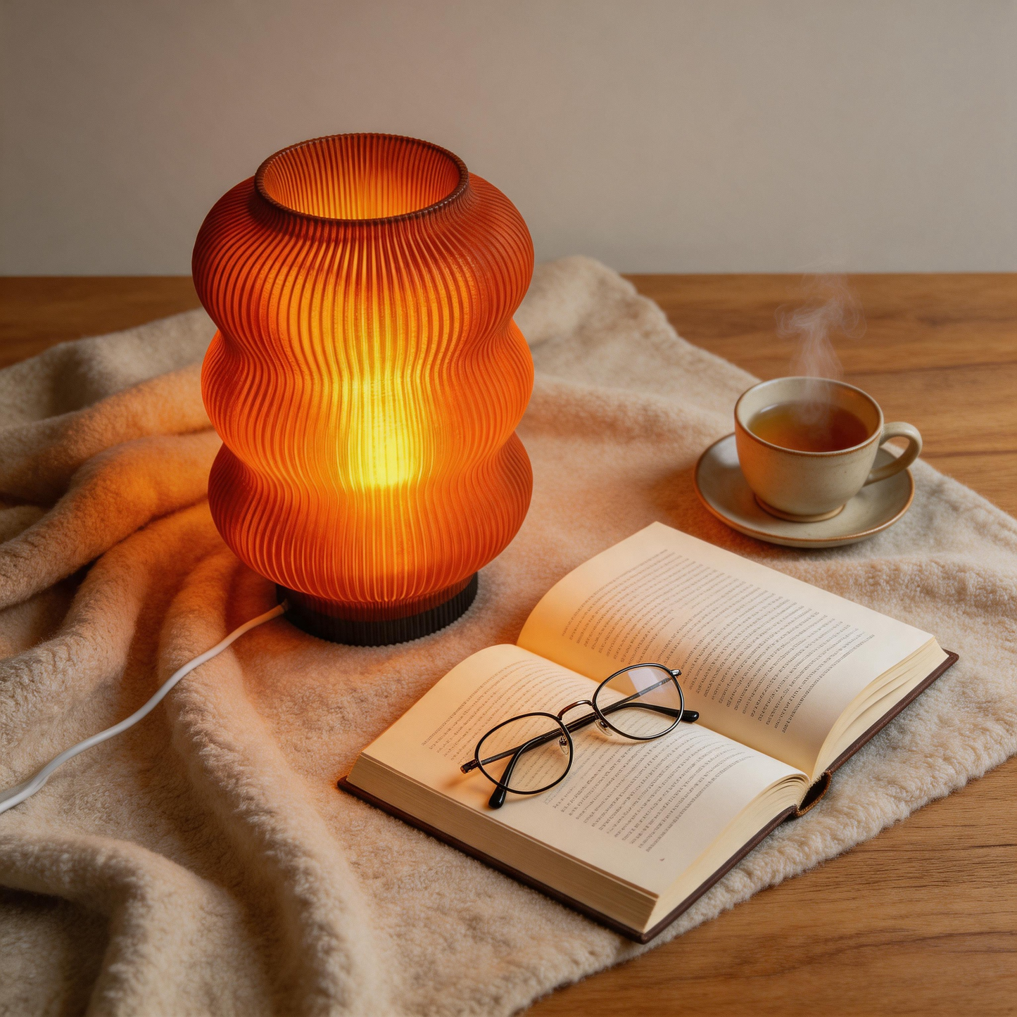 Elegant Eco Table Lamp – Sustainable Mood Lighting – Soft Glow Bedside Light  – Perfect Housewarming Gift