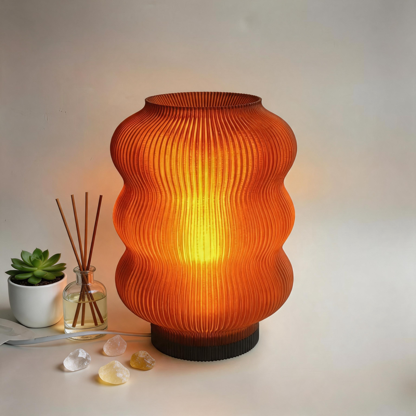 Elegant Eco Table Lamp – Sustainable Mood Lighting – Soft Glow Bedside Light  – Perfect Housewarming Gift