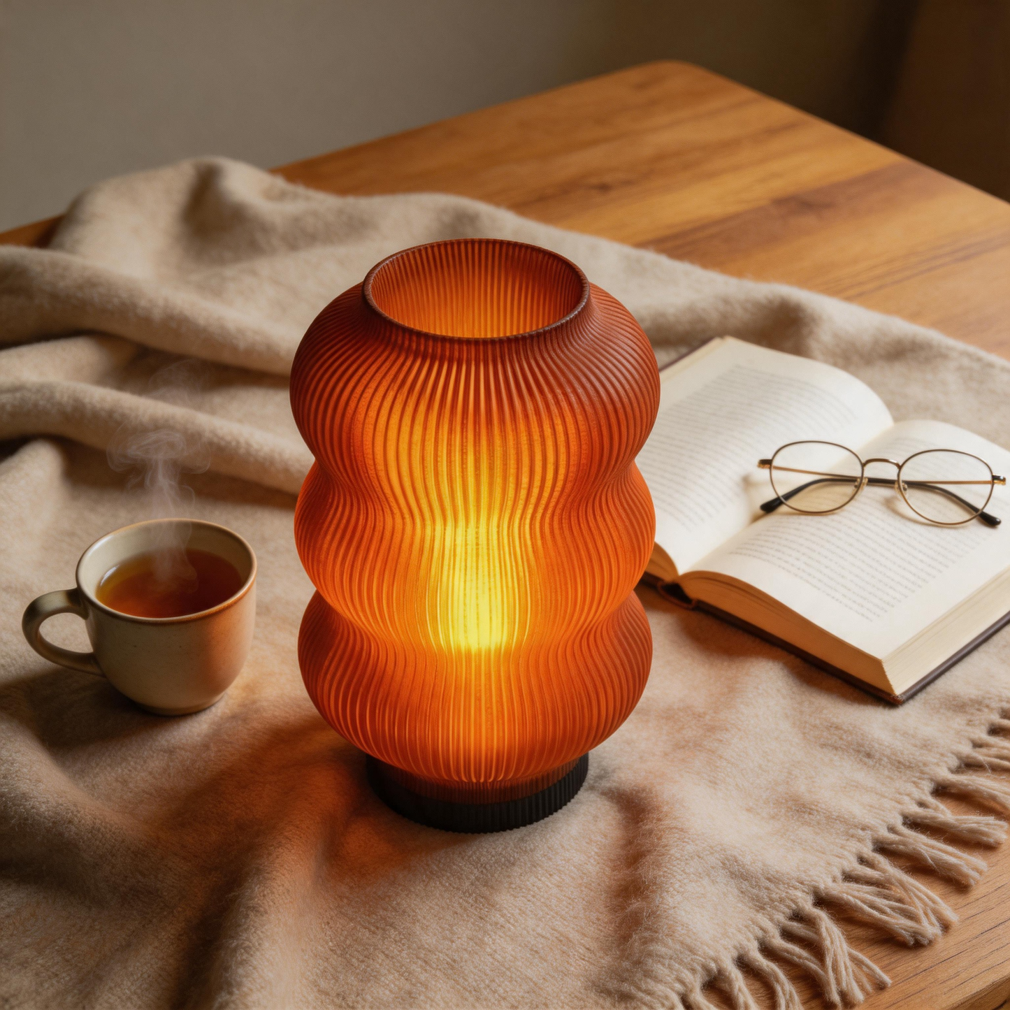 Elegant Eco Table Lamp – Sustainable Mood Lighting – Soft Glow Bedside Light  – Perfect Housewarming Gift