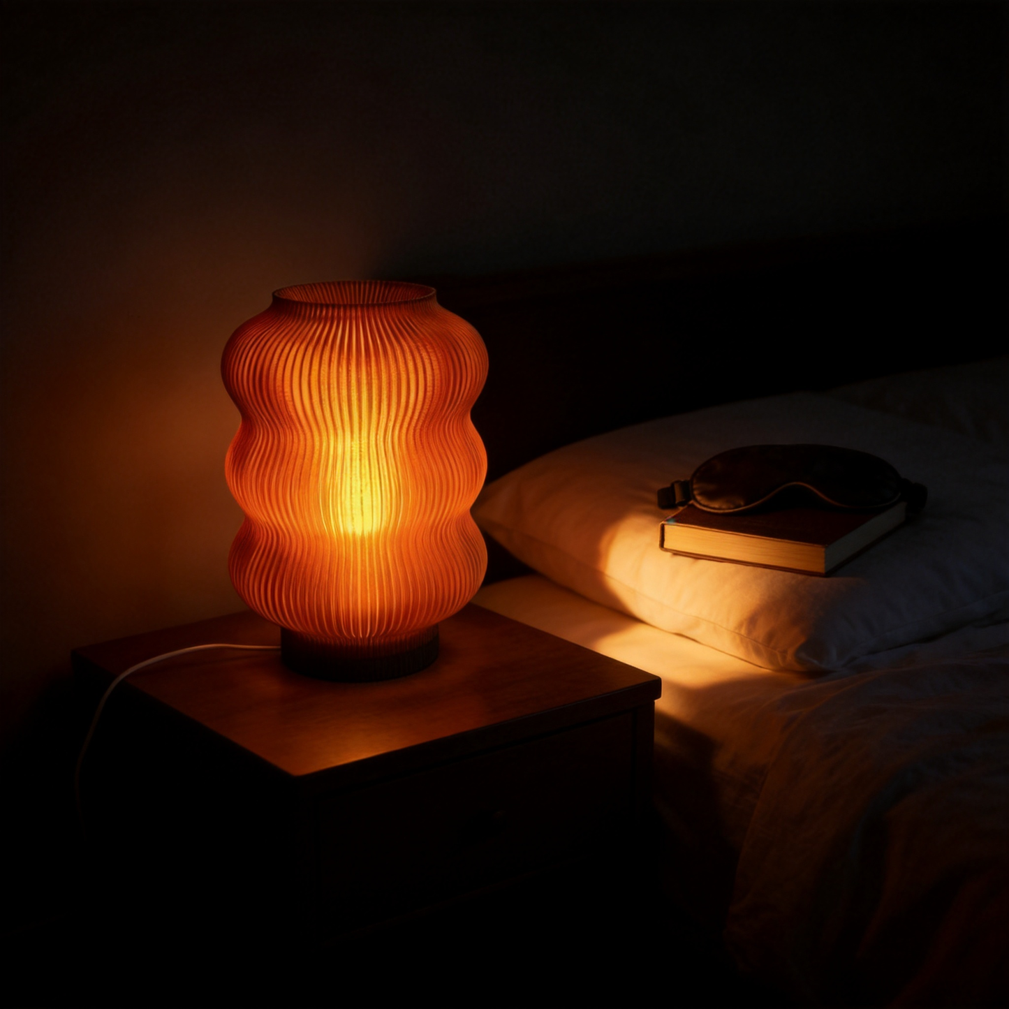 Elegant Eco Table Lamp – Sustainable Mood Lighting – Soft Glow Bedside Light  – Perfect Housewarming Gift