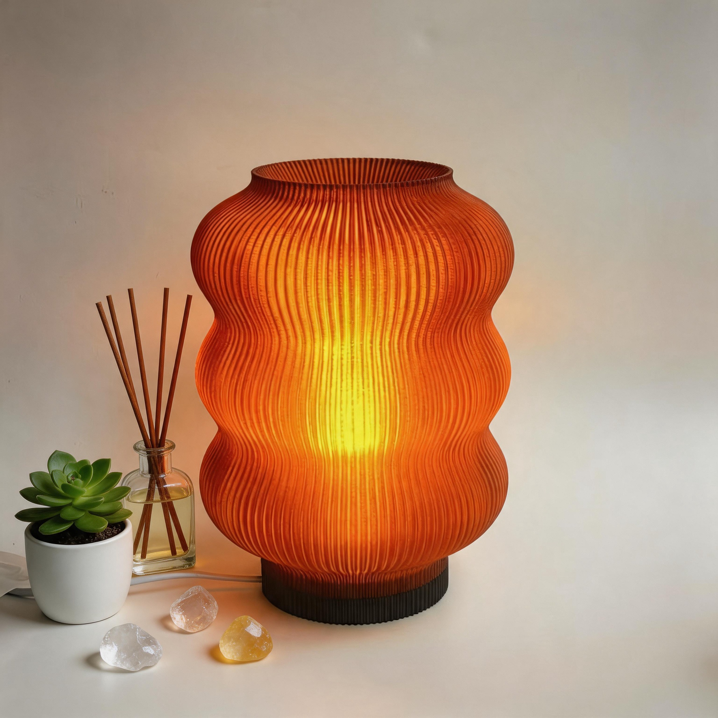 Elegant Eco Table Lamp – Sustainable Mood Lighting – Soft Glow Bedside Light  – Perfect Housewarming Gift