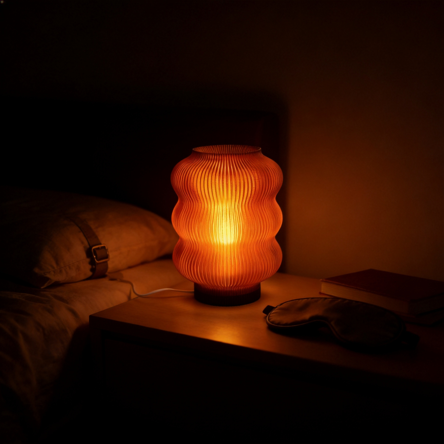 Elegant Eco Table Lamp – Sustainable Mood Lighting – Soft Glow Bedside Light  – Perfect Housewarming Gift
