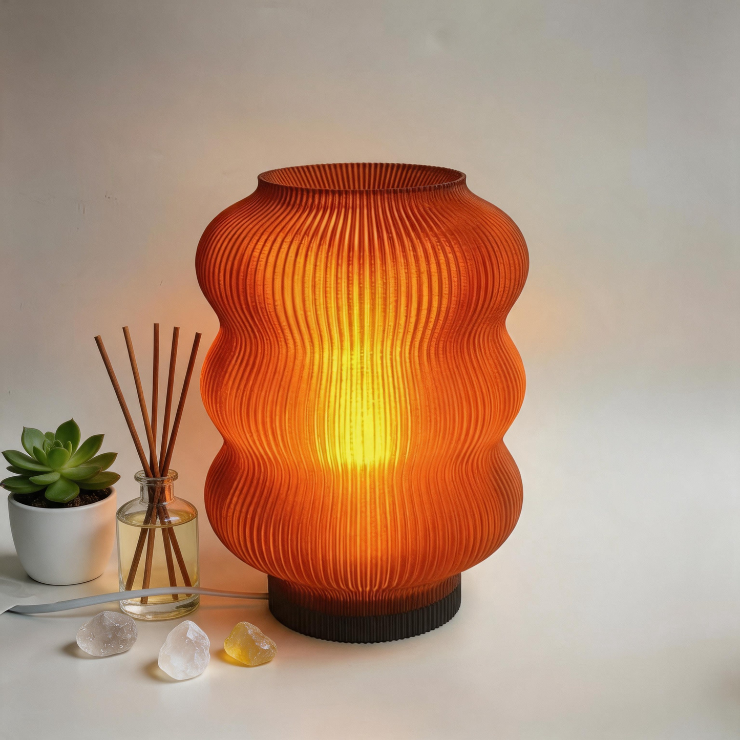 Elegant Eco Table Lamp – Sustainable Mood Lighting – Soft Glow Bedside Light  – Perfect Housewarming Gift