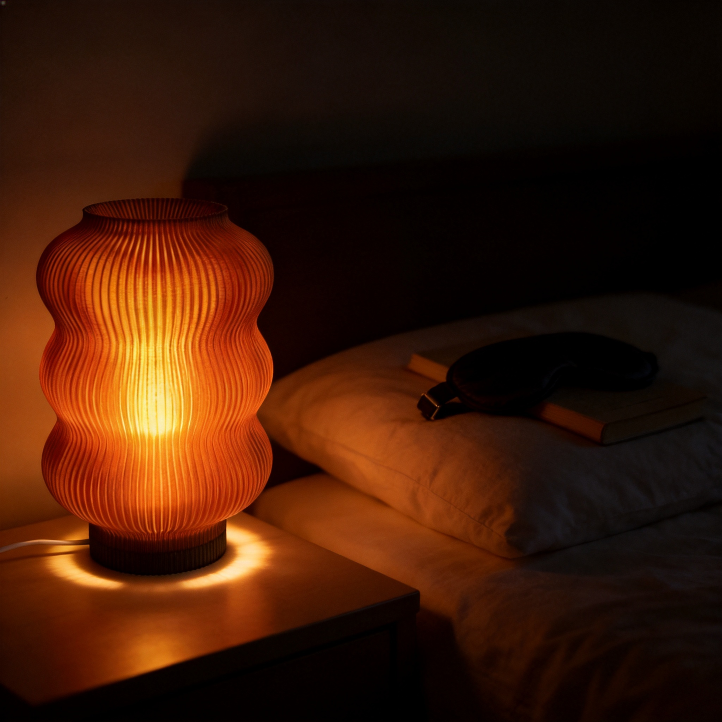 Elegant Eco Table Lamp – Sustainable Mood Lighting – Soft Glow Bedside Light  – Perfect Housewarming Gift