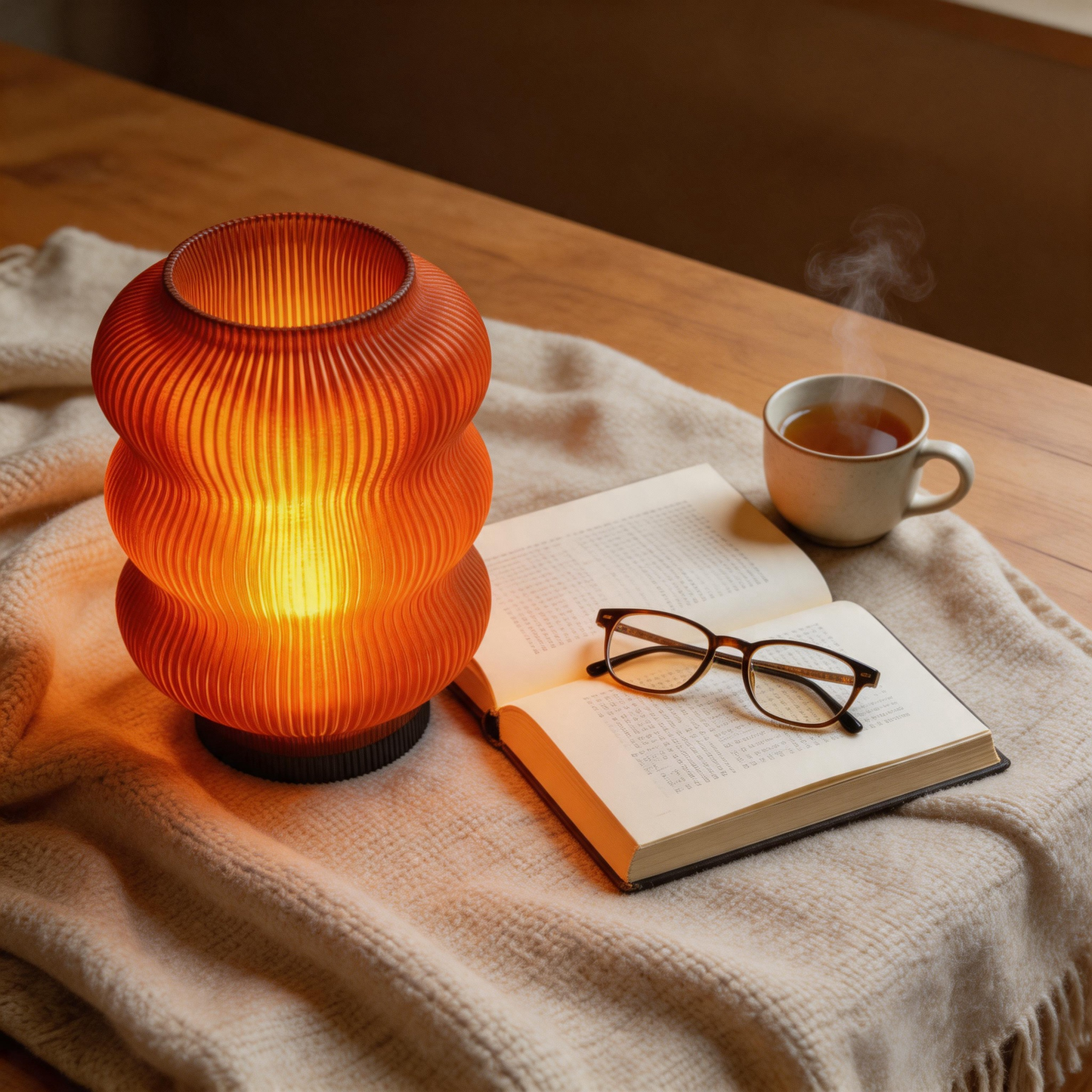 Elegant Eco Table Lamp – Sustainable Mood Lighting – Soft Glow Bedside Light  – Perfect Housewarming Gift