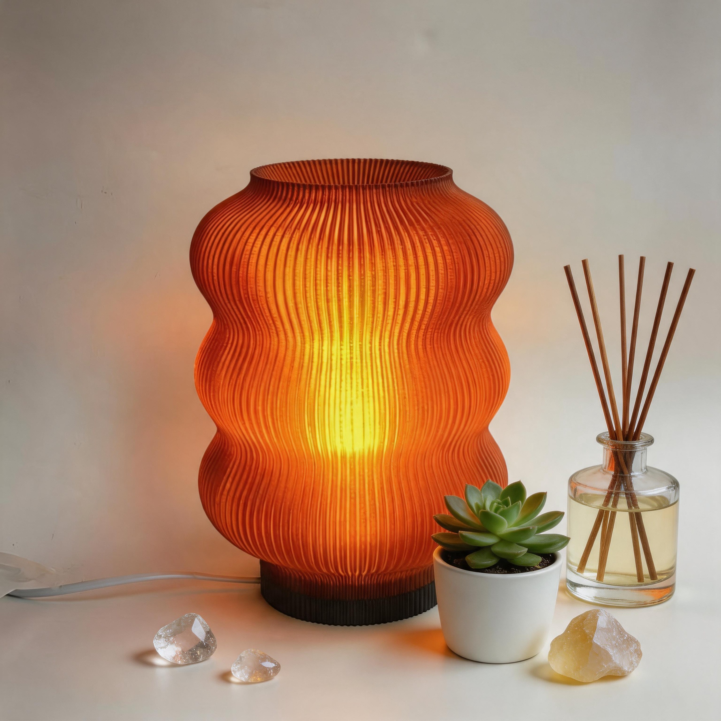 Elegant Eco Table Lamp – Sustainable Mood Lighting – Soft Glow Bedside Light  – Perfect Housewarming Gift
