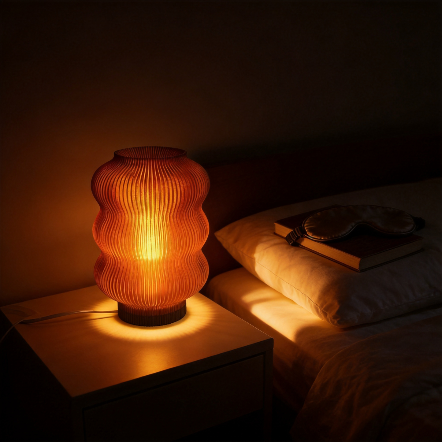 Elegant Eco Table Lamp – Sustainable Mood Lighting – Soft Glow Bedside Light  – Perfect Housewarming Gift