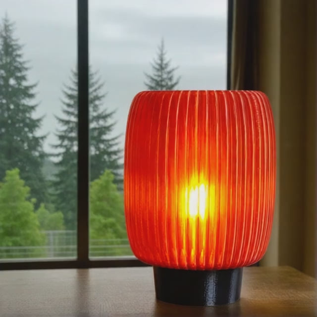 Lantern Memory | Table lamp AMBER, retro minimal 3D printed